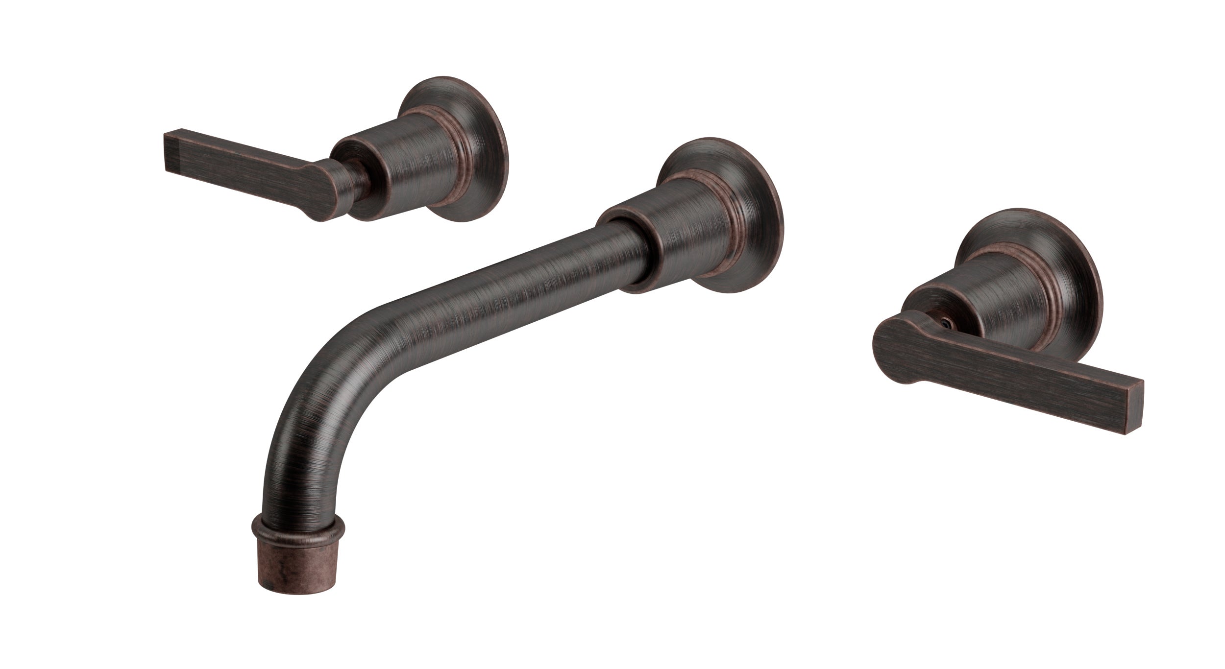 Emerson Two Handle Wall Mount 8.25" Lavatory Faucet with Classic Lever Handles in Antique Bronze