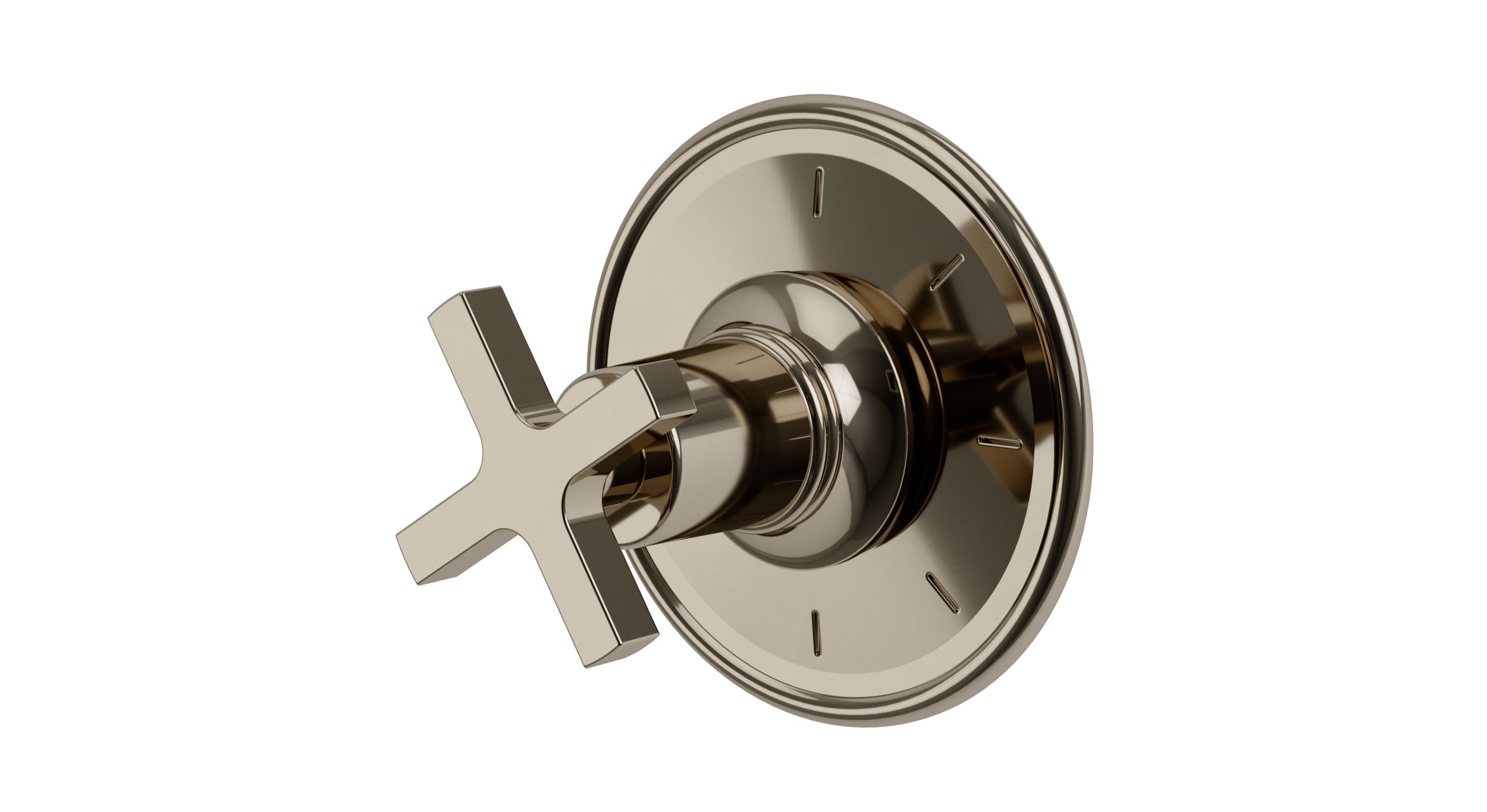 Emerson One Handle Wall Mount Shower Trim with Classic Cross Handle in Polished Nickel