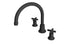 Emerson Two Handle Deck Mount Gooseneck Bath Trim with Classic Cross Handles in Matte Black