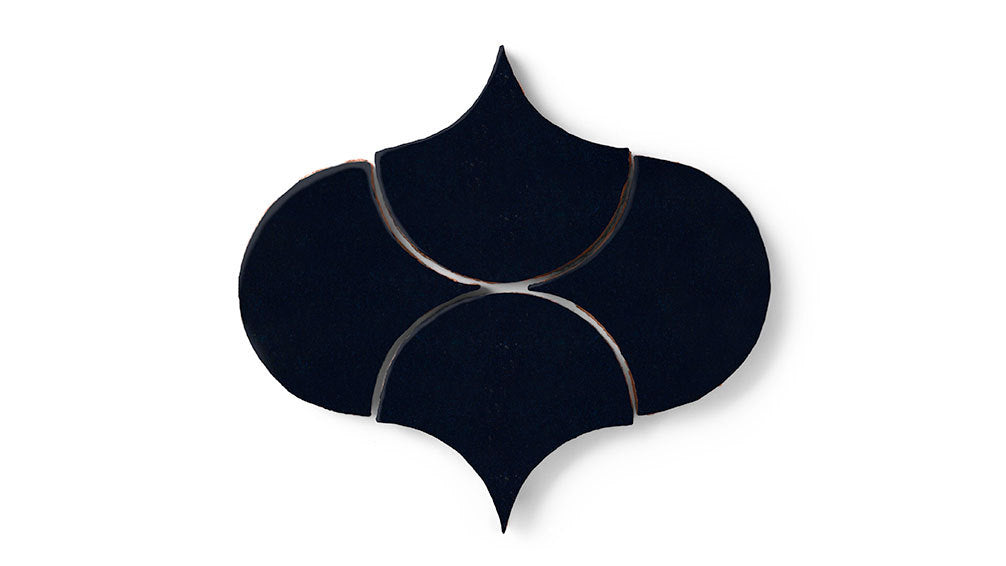 Ogee Drop Original Ceramic Tile in Navy Blue Gloss