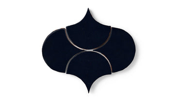 Ogee Drop Original Ceramic Tile in Navy Blue Gloss