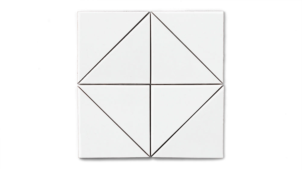 6" Triangle Original Ceramic Tile in Calcite Gloss