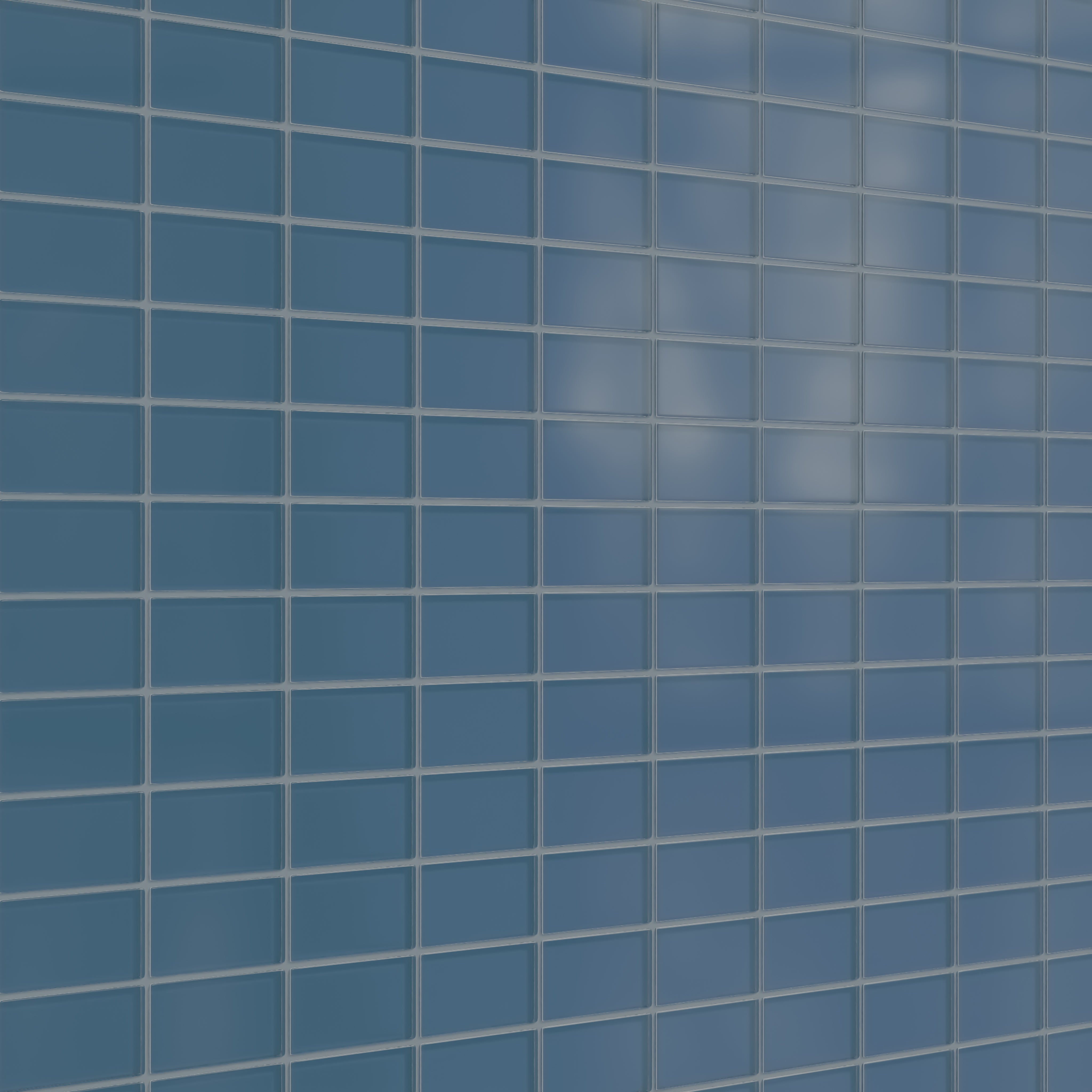 2x4 Straight Set Sheeted Glass Mosaic Tile in Blue Jay Matte