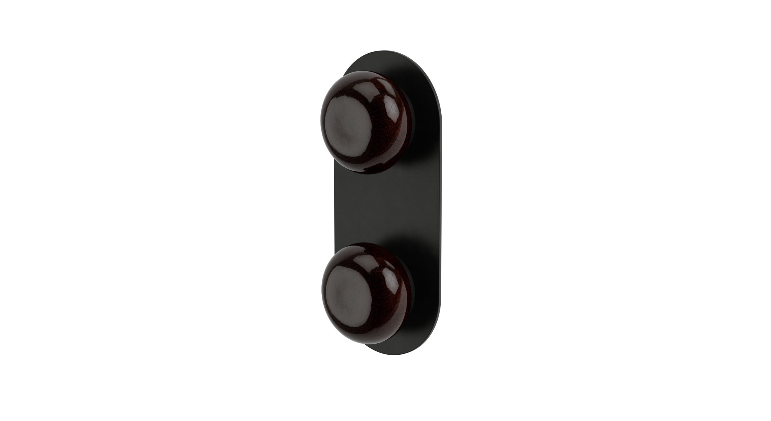 Foundry Two Handle Wall Mount Shower Trim with Pebble Ceramic Knob Handles in Oil Rubbed Bronze