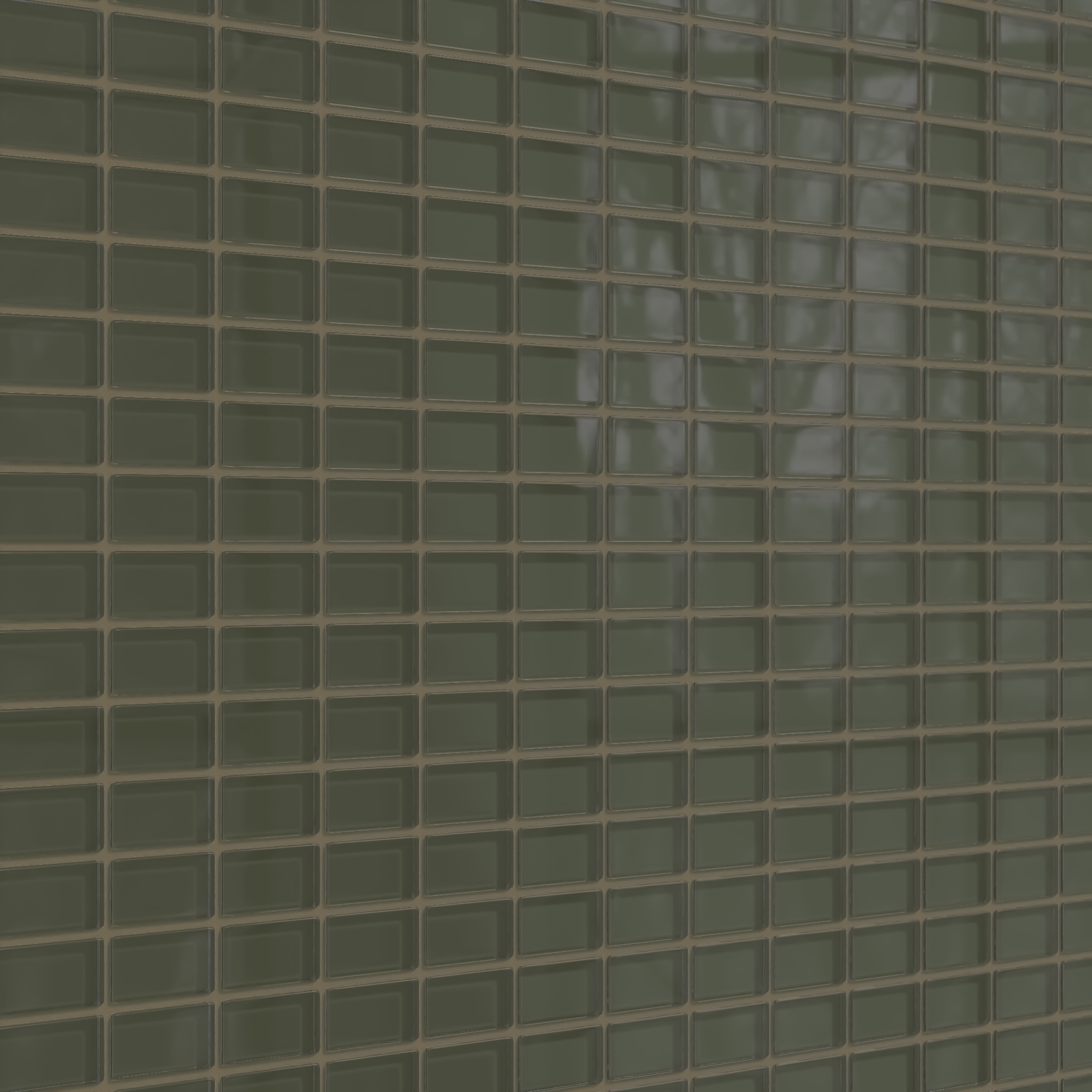 1x2 Straight Set Sheeted Glass Mosaic Tile in Roadrunner Gloss
