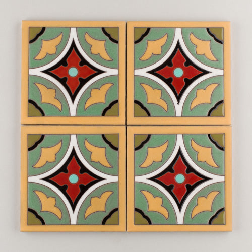 6x6 Handpainted Tile Old California #5 in Warm Motif