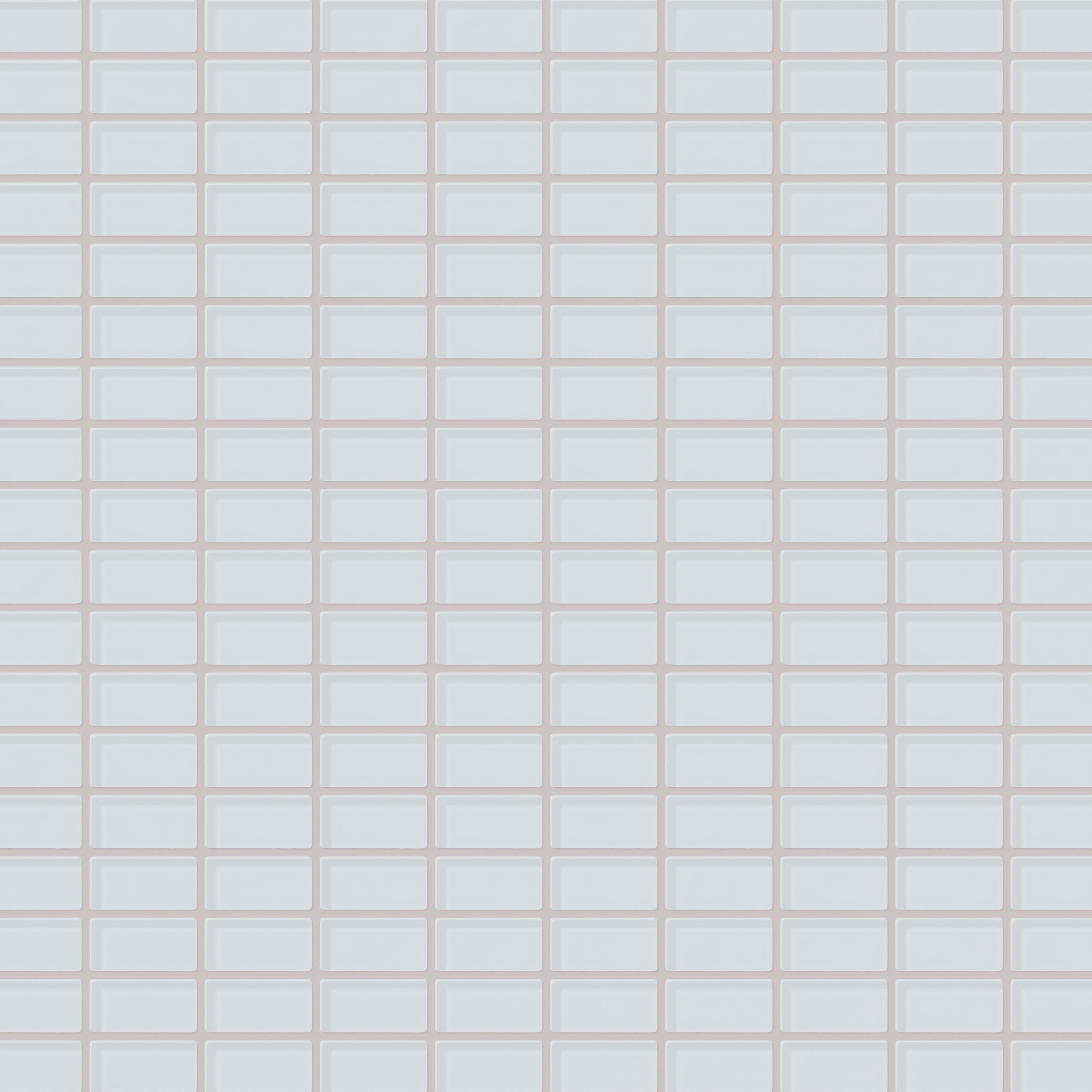 1x2 Straight Set Sheeted Glass Mosaic Tile in Snowy Owl Gloss