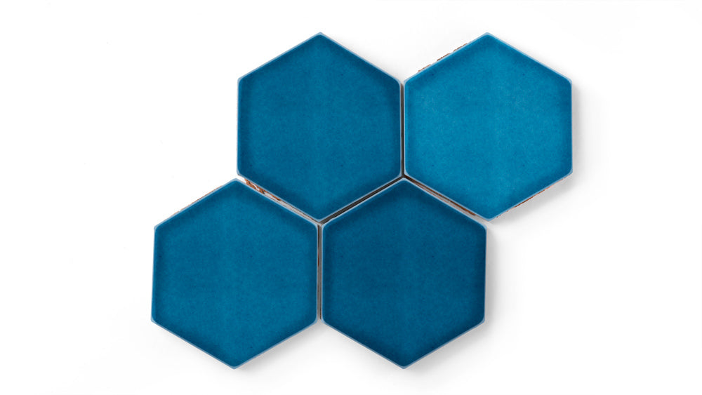 6" Hexagon Original Ceramic Tile in Adriatic Sea Gloss