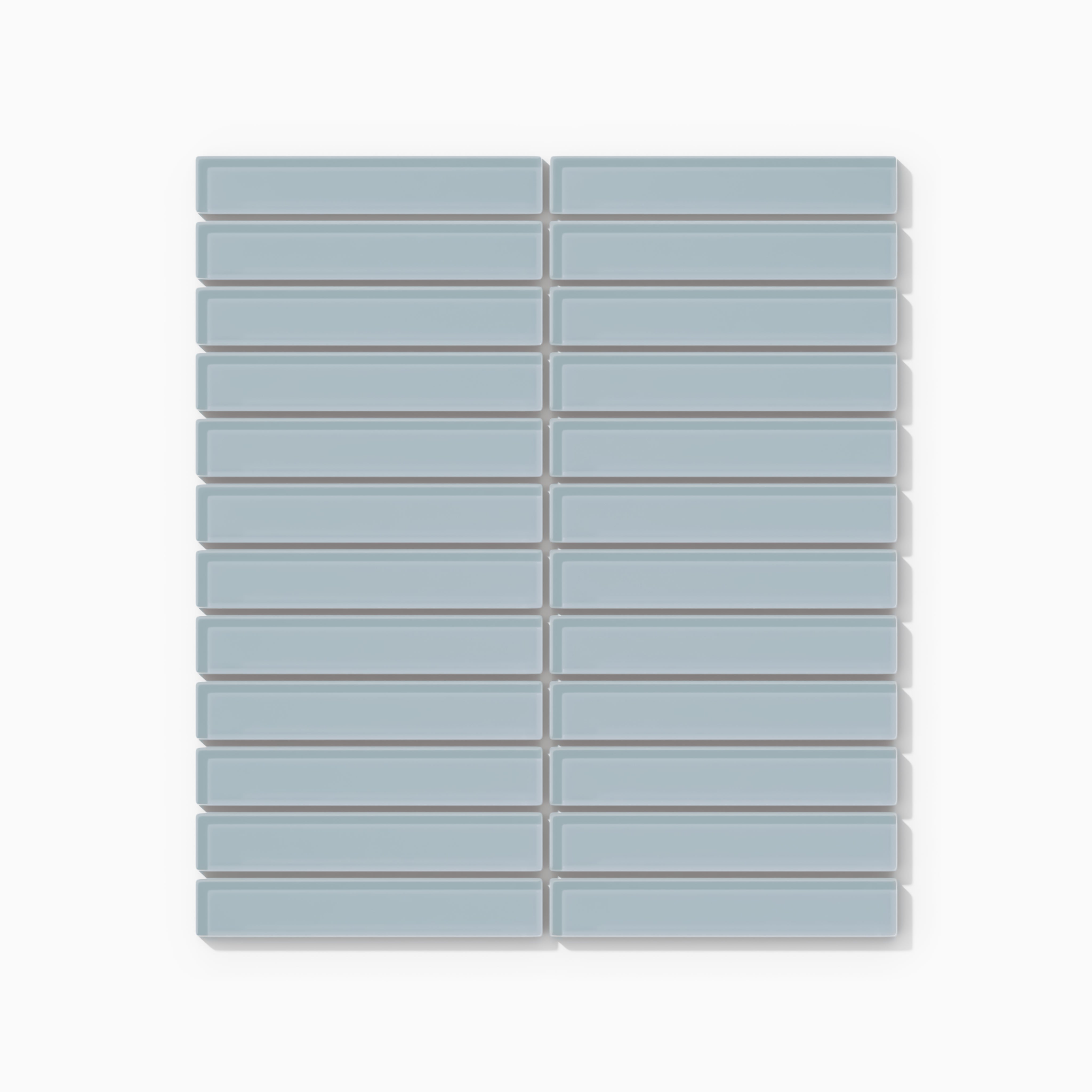 1x6 Straight Set Sheeted Glass Mosaic Tile in Partridge Gloss