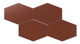 Elongated Hexagon Natural Press Ceramic Tile in Red Iron Oxide Matte