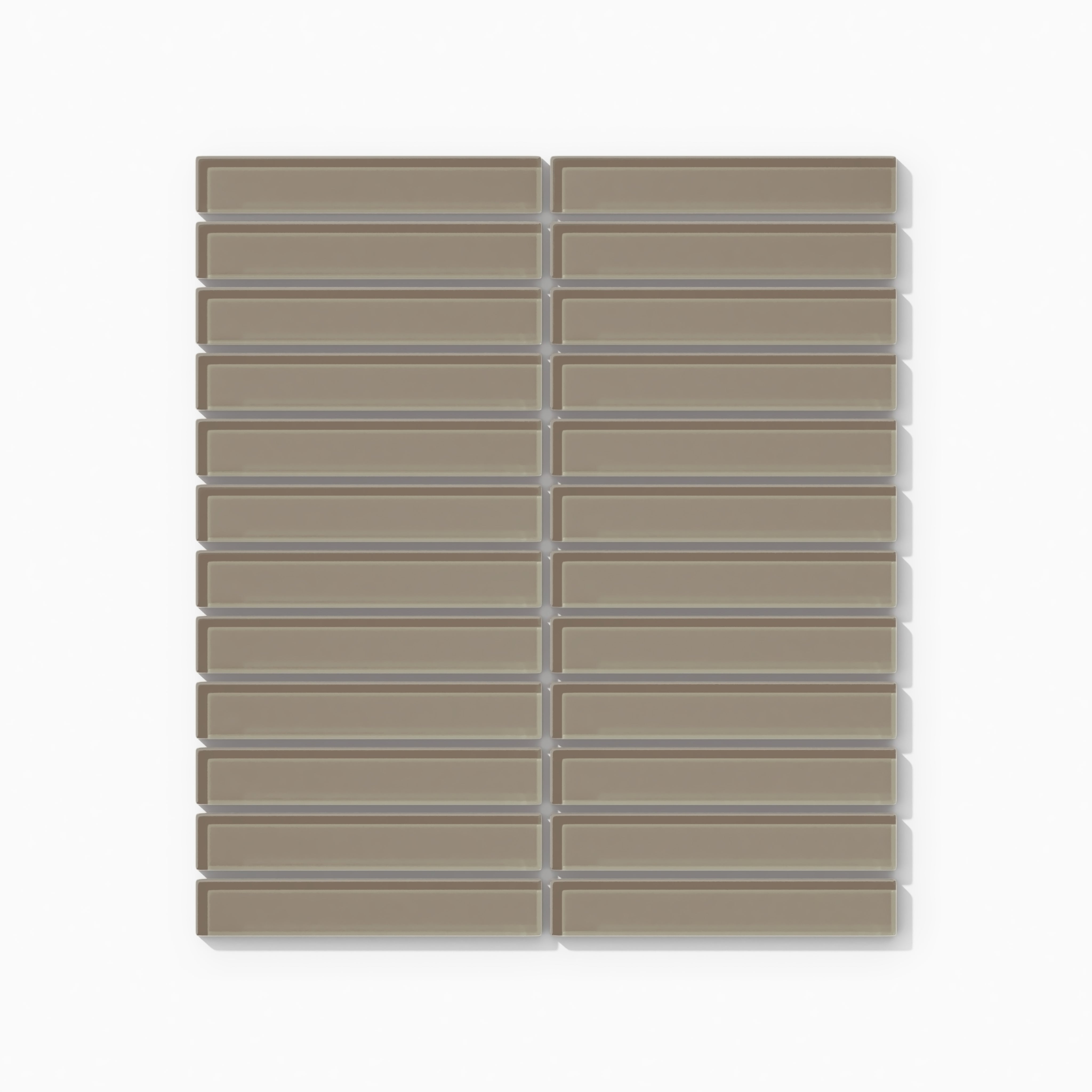 1x6 Straight Set Sheeted Glass Mosaic Tile in Quail Gloss
