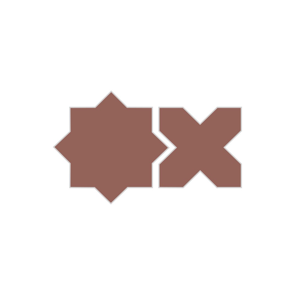 Star & Cross Original Ceramic Tile in Mauve Matte