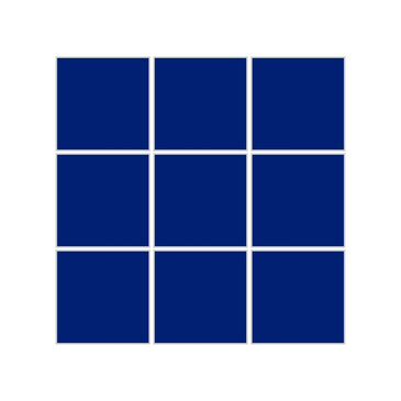 3x3 Straight Set Sheeted Original Ceramic Mosaic Tile in Azul Matte