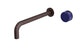 Foundry One Handle Wall Mount 10" Lavatory Faucet with Groove Ceramic Knob Handle in Architectural Copper