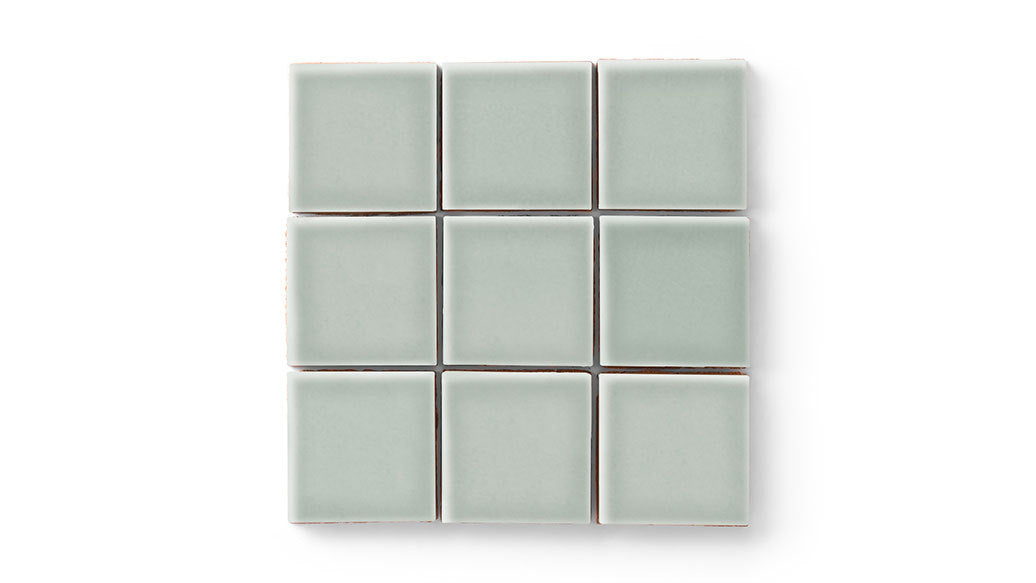 3x3 Straight Set Sheeted Original Ceramic Mosaic Tile in Overcast Gloss