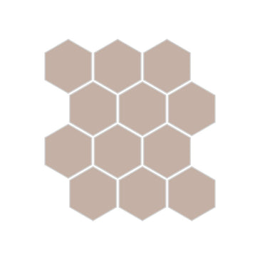 2" Hexagon Sheeted Original Ceramic Mosaic Tile in Sweet Pea Matte