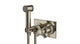Emerson One Handle Wall Mount Bidet Trim with Defined Cross Handle in French Nickel