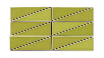 Right Scalene Triangle Original Ceramic Tile in Palm Tree Gloss