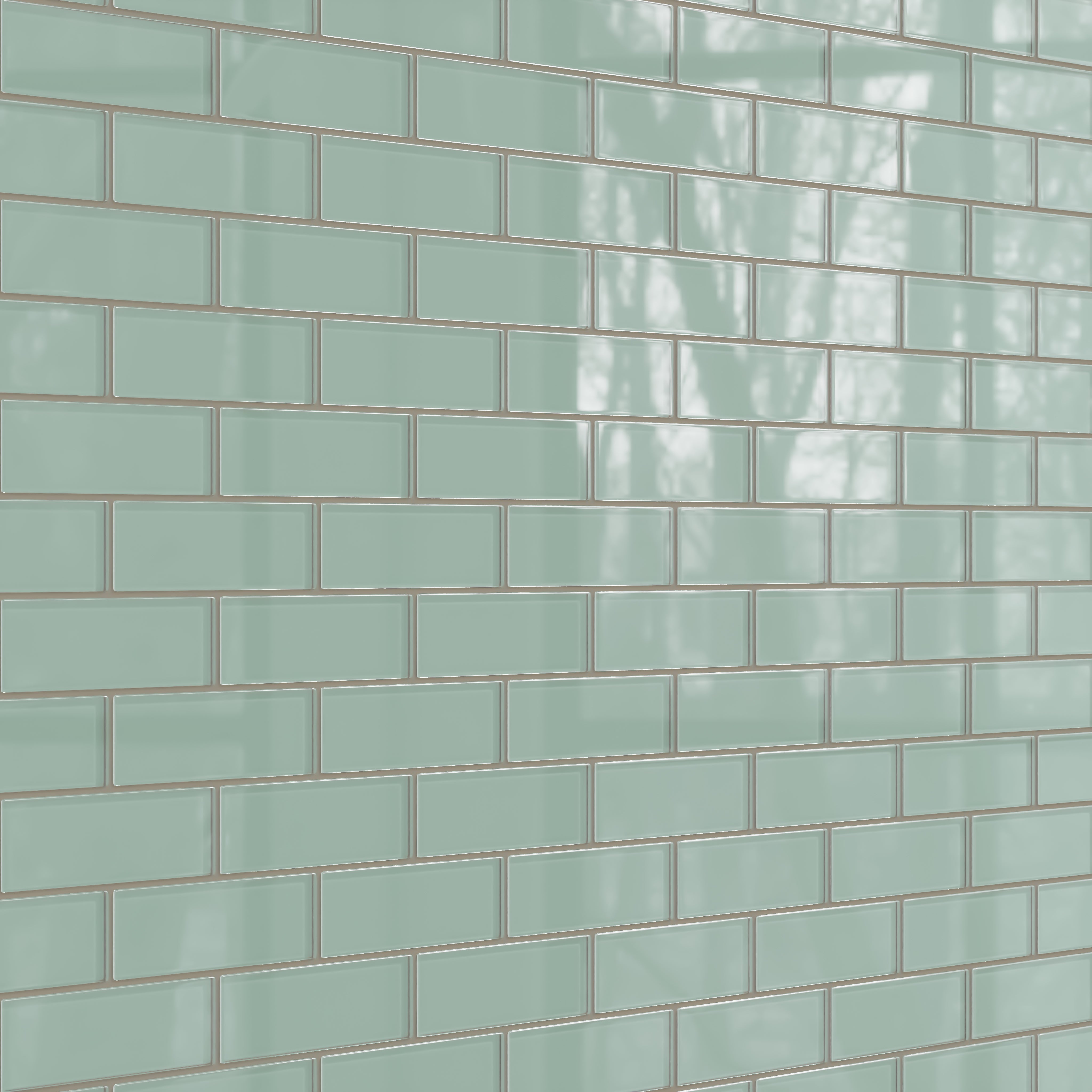 2x6 Glass Tile in Kingfisher Gloss