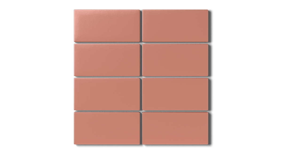 Madder Red 2x4 Straight Set Sheeted Matte Natural Press Ceramic Tile
