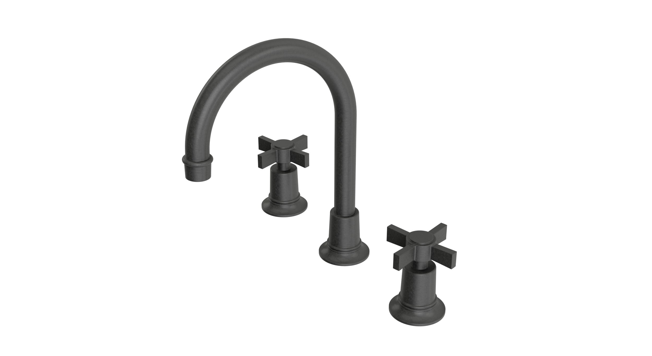 Emerson Two Handle Deck Mount Gooseneck Lavatory Faucet with Defined Cross Handles