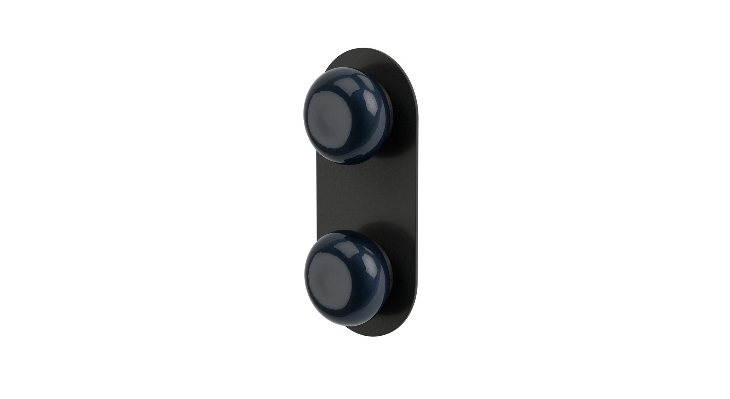 Foundry Two Handle Wall Mount Shower Trim with Pebble Ceramic Knob Handles in Blackened Nickel