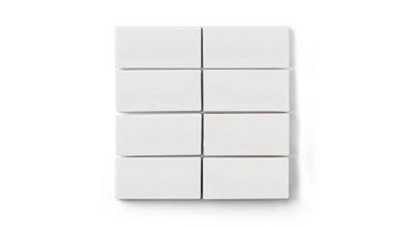 2x4 Straight Set Sheeted Original Ceramic Mosaic Tile in Frost Matte