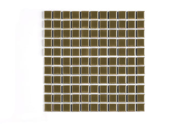1x1 Straight Set Sheeted Original Ceramic Mosaic Tile in Chaparral Gloss