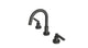 Flatiron Two Handle Deck Mount Short Gooseneck Lavatory Faucet with Linear Lever Handles in Blackened Nickel