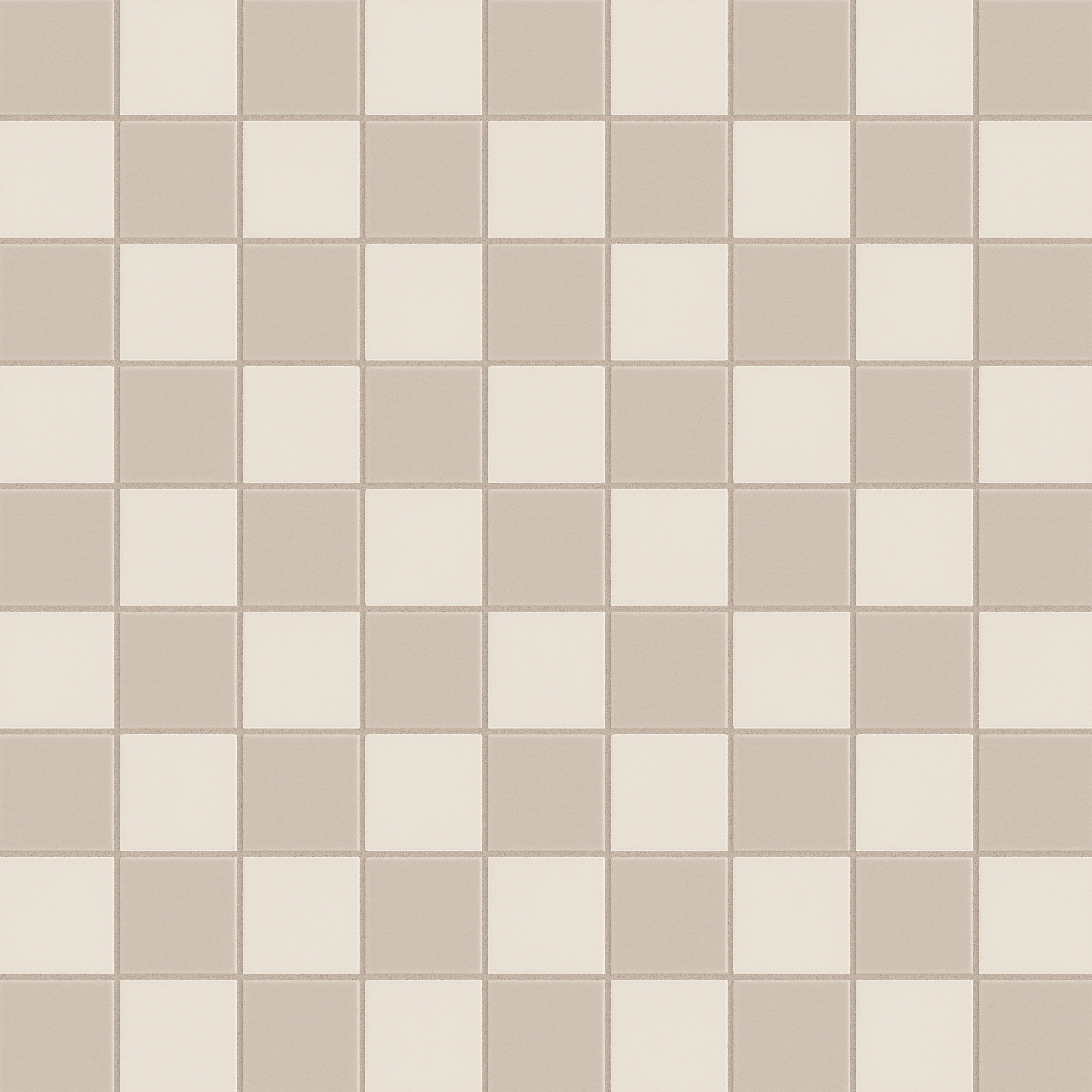 3x3 Checkerboard Sheeted Original Ceramic Tile in Sand Dune Matte & Sweet Pea Matte