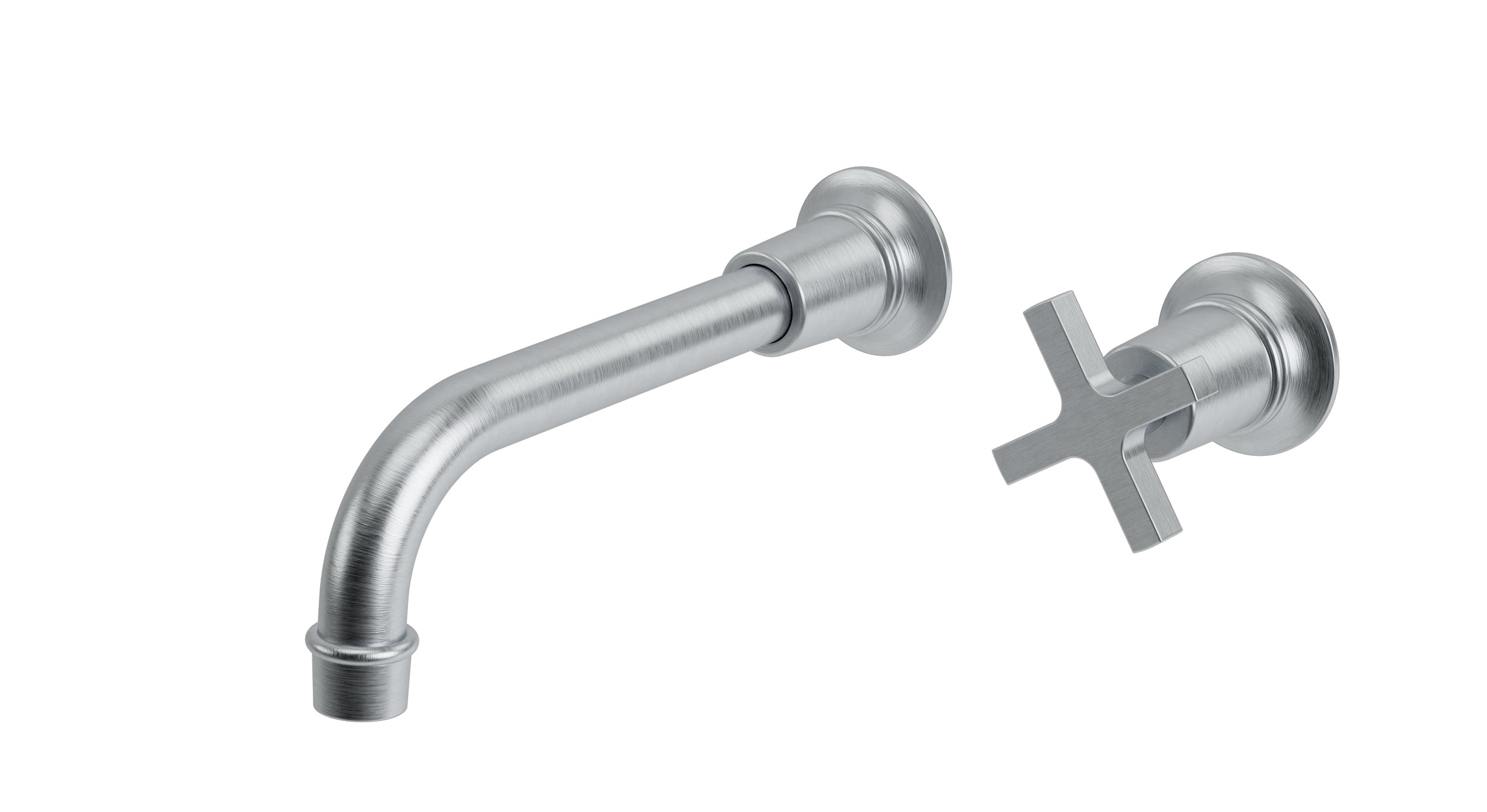 Emerson One Handle Wall Mount 8.25" Lavatory Faucet with Classic Cross Handle in Satin Chrome