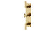 Flatiron Three Handle Wall Mount Shower Trim with Linear Cross/Linear Lever Handles in Polished Brass