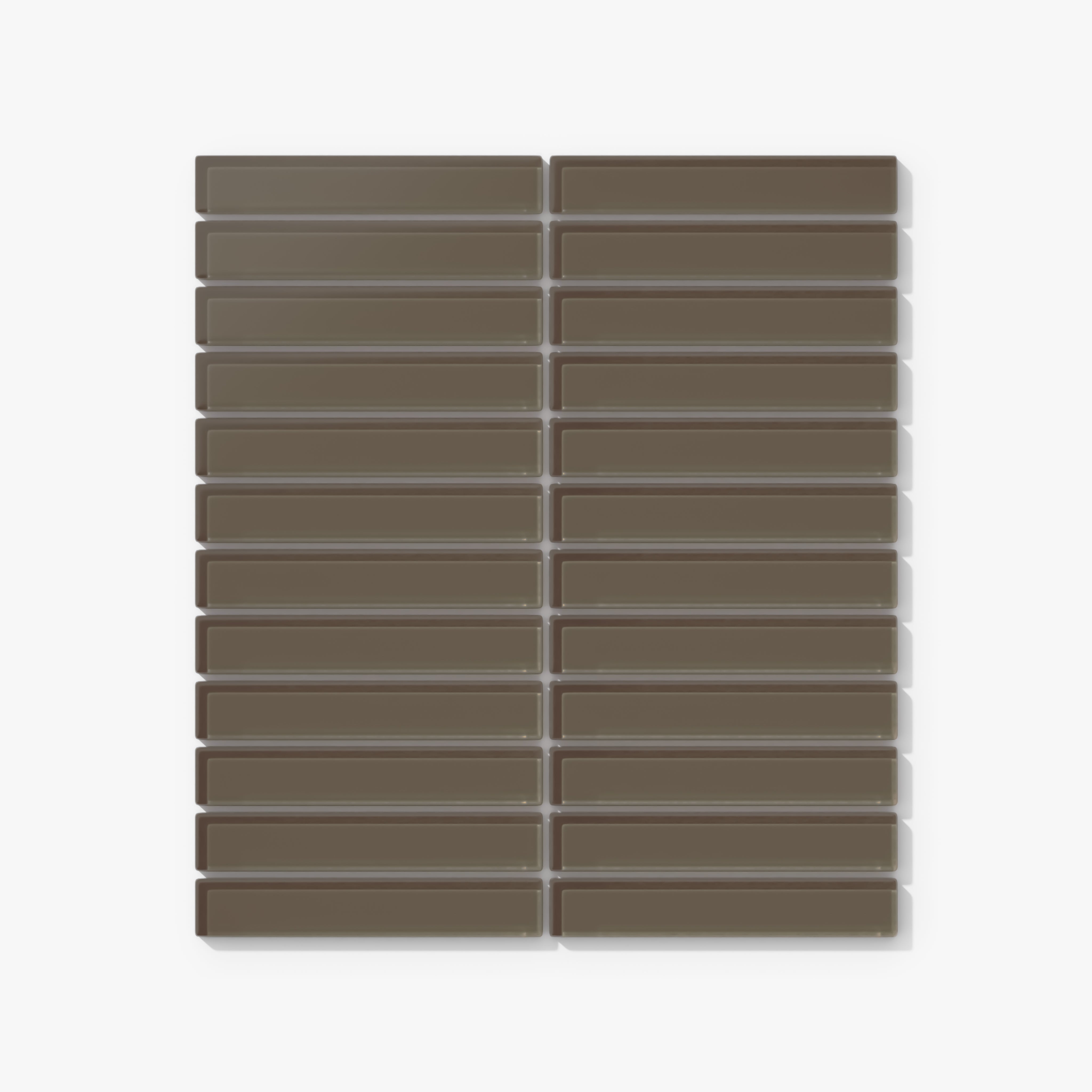 1x6 Straight Set Sheeted Glass Mosaic Tile in Albatross Matte