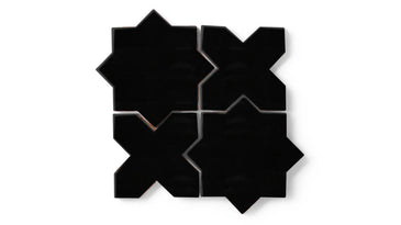 Star & Cross Original Ceramic Tile in Raven Gloss