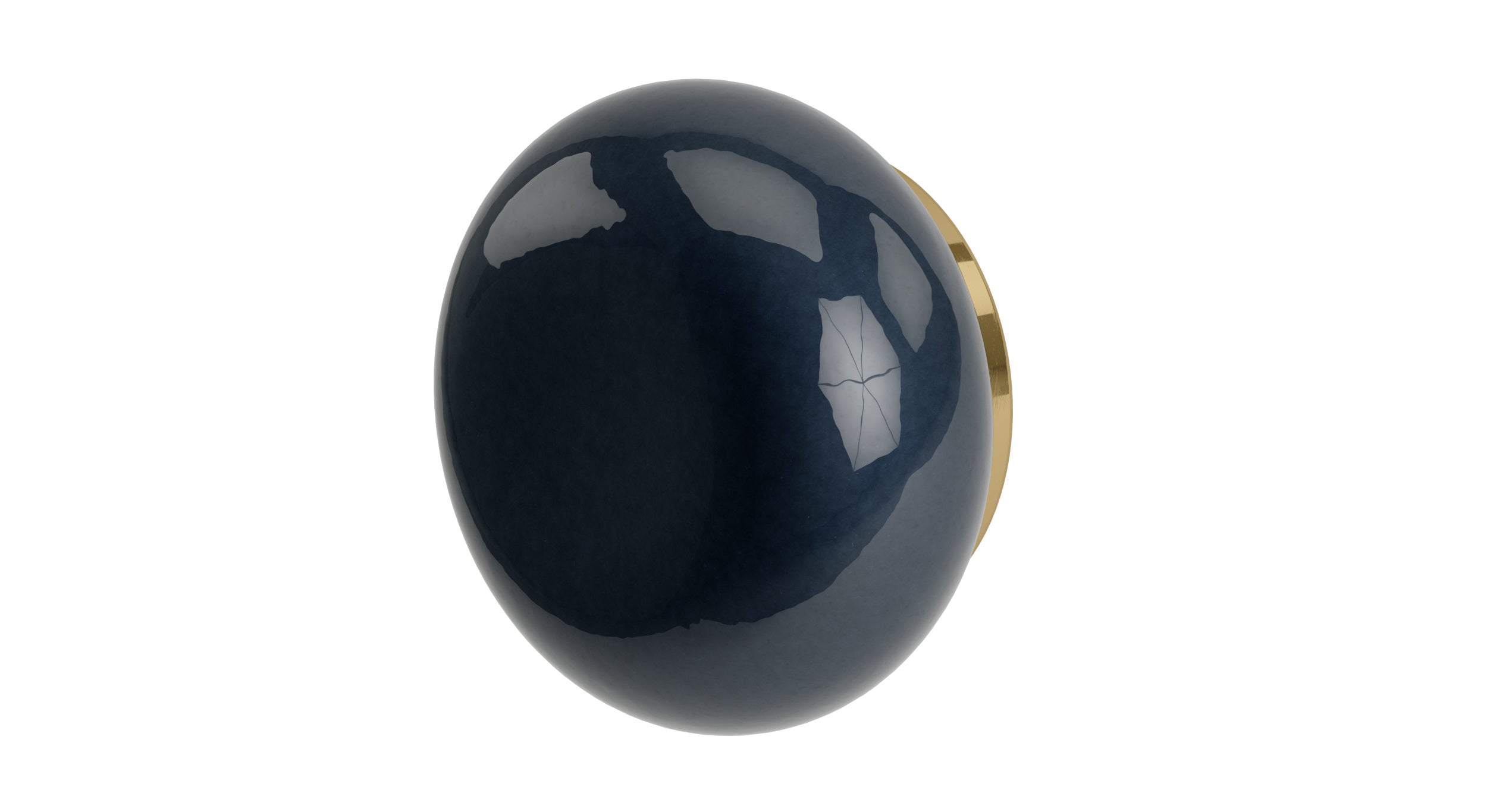 Foundry One Handle Wall Mount Diverter/Volume Control Shower Trim with Pebble Ceramic Knob Handle in Uncoated Polished Brass