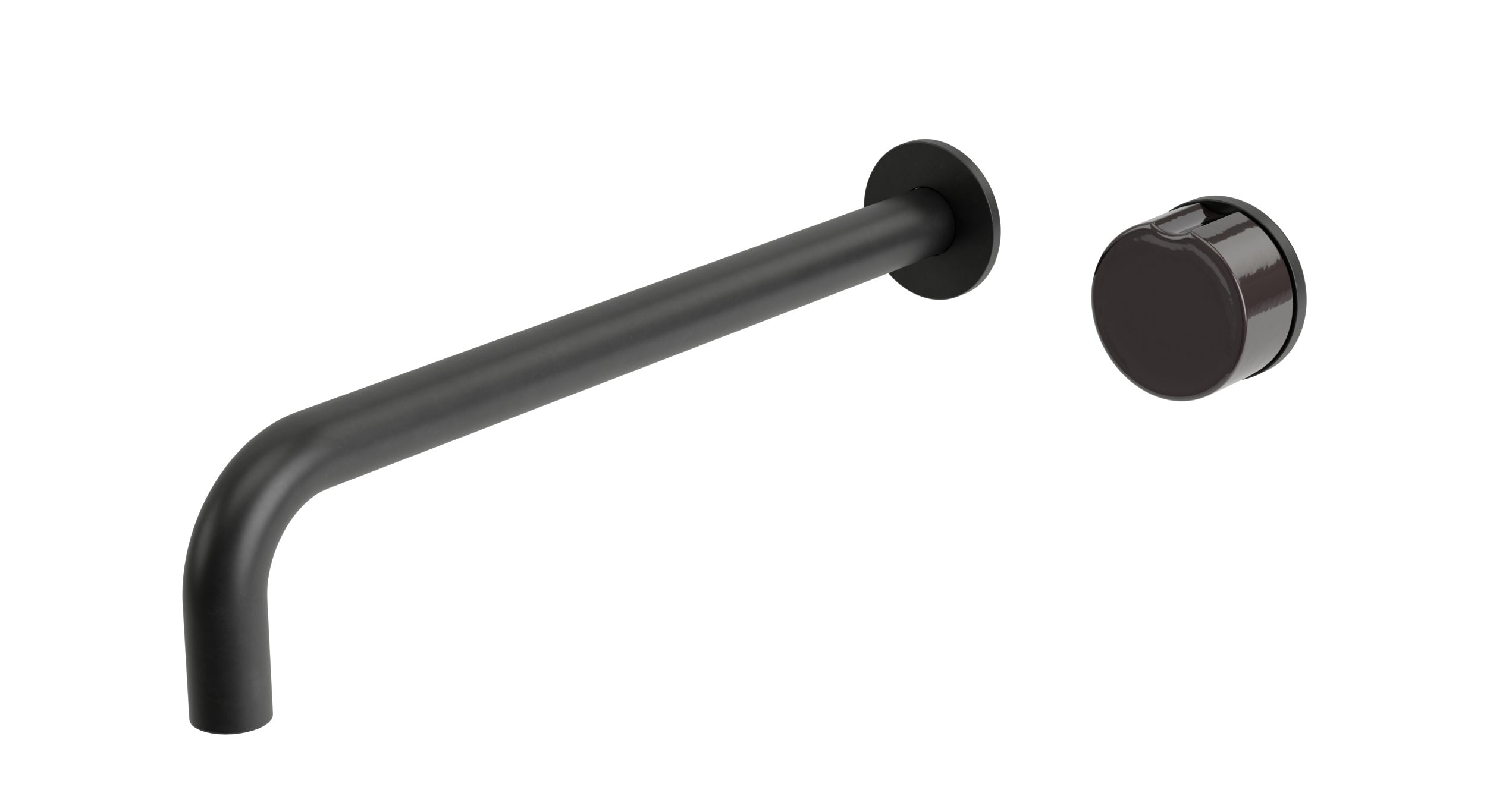 Foundry One Handle Wall Mount 12" Lavatory Faucet with Pebble Ceramic Knob Handle in Oil Rubbed Bronze