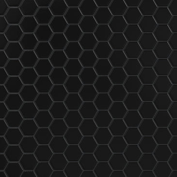 1" Hexagon Sheeted Original Ceramic Mosaic Tile in Raven Gloss