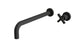 Flatiron One Handle Wall Mount 12" Lavatory Faucet with Linear Cross Handle in Matte Black