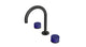 Foundry Two Handle Deck Mount Gooseneck Lavatory Faucet with Groove Ceramic Knob Handles in Oil Rubbed Bronze