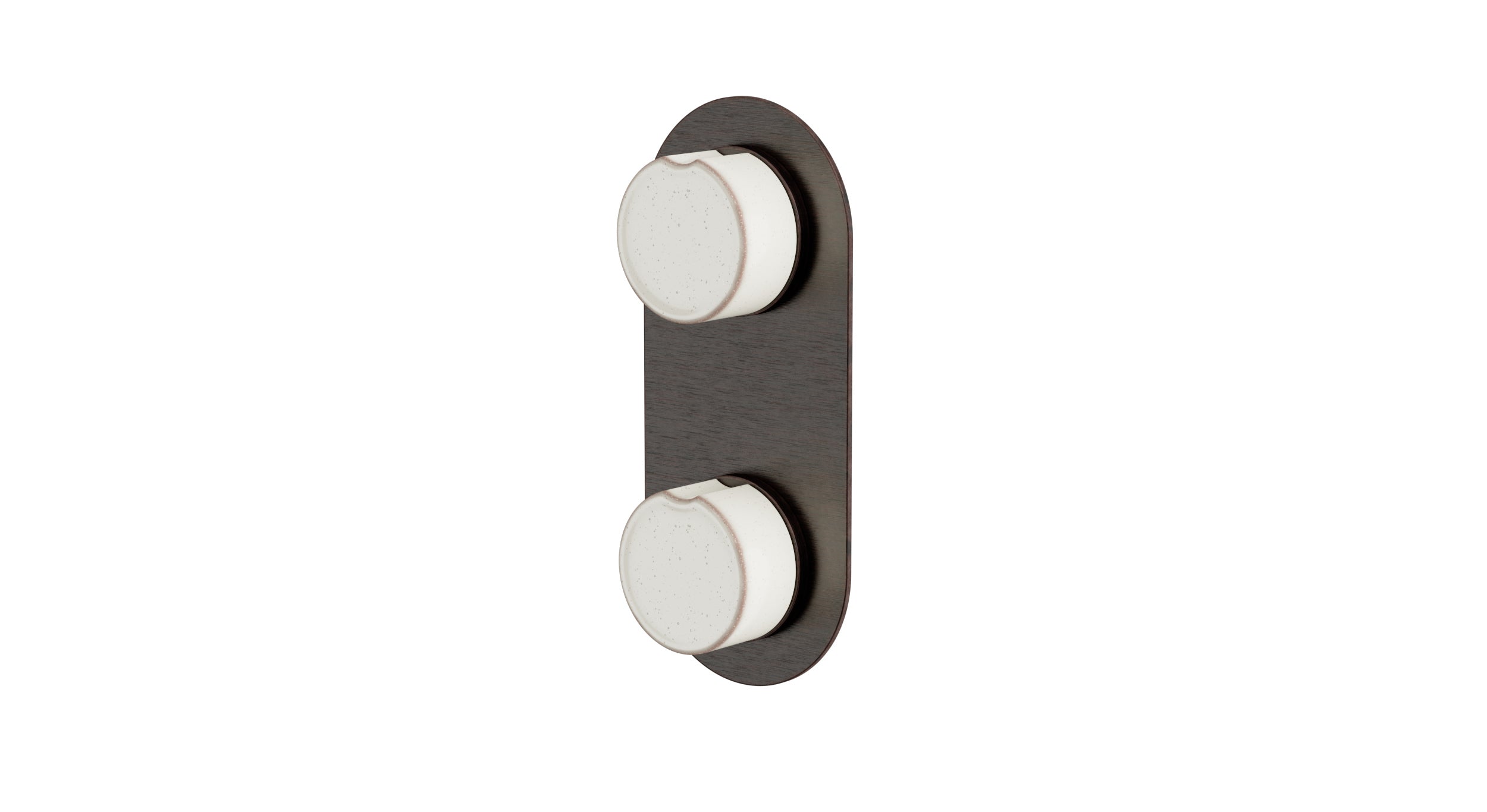 Foundry Two Handle Wall Mount Shower Trim with Groove Ceramic Knob Handles in Antique Bronze