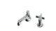 Emerson One Handle Deck Mount Low Hexagon Lavatory Faucet with Defined Cross Handle in Polished Chrome