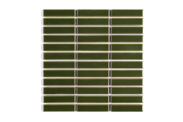 1x4 Straight Set Sheeted Original Ceramic Mosaic Tile in Lone Pine Gloss