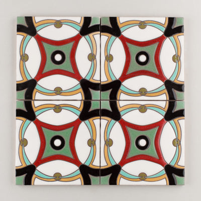 6x6 Handpainted Sample Morris  in Warm Motif