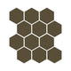 3" Hexagon Sheeted Original Ceramic Mosaic Tile in Bonsai Matte