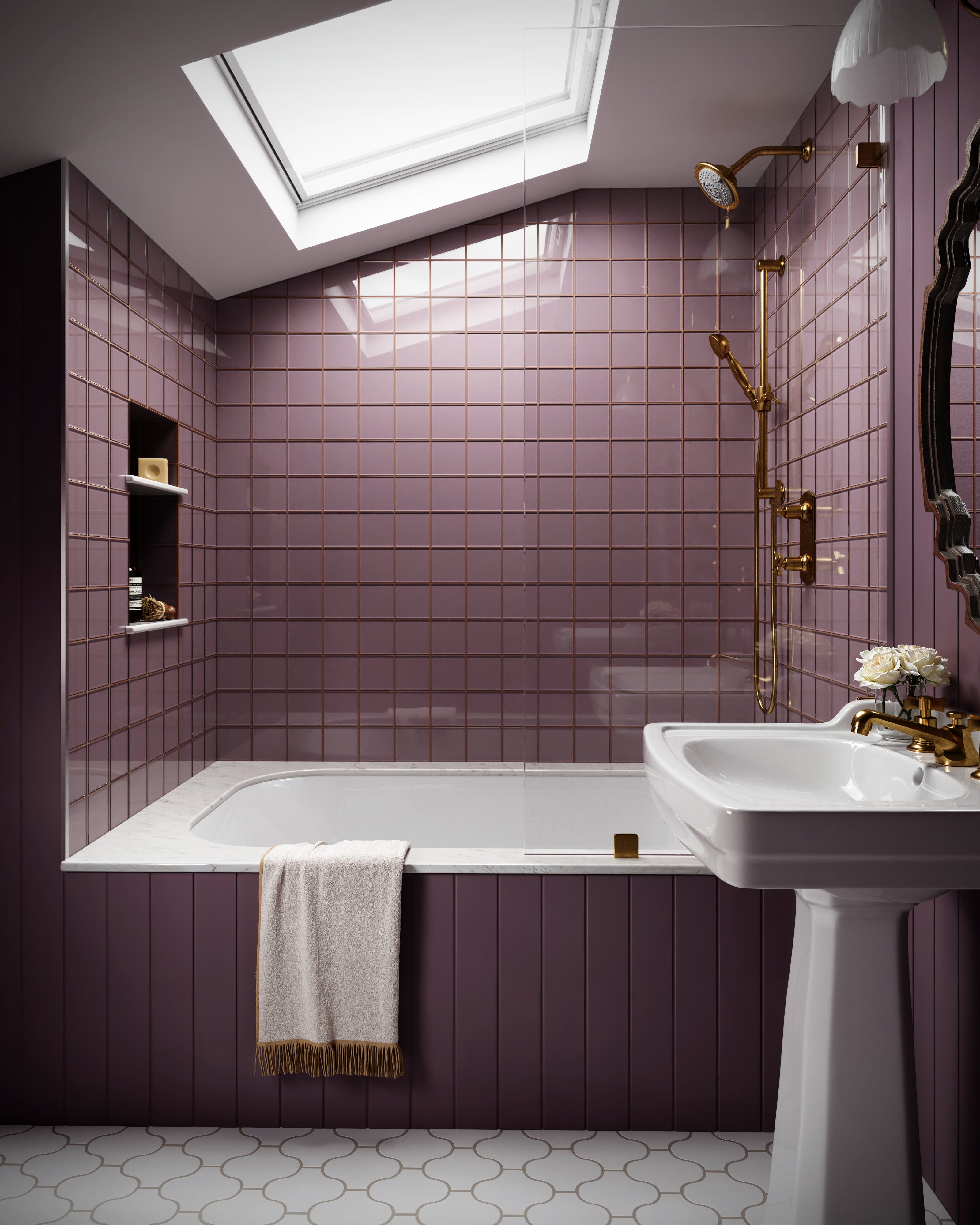 4x4 Glass Tile in Crane Gloss