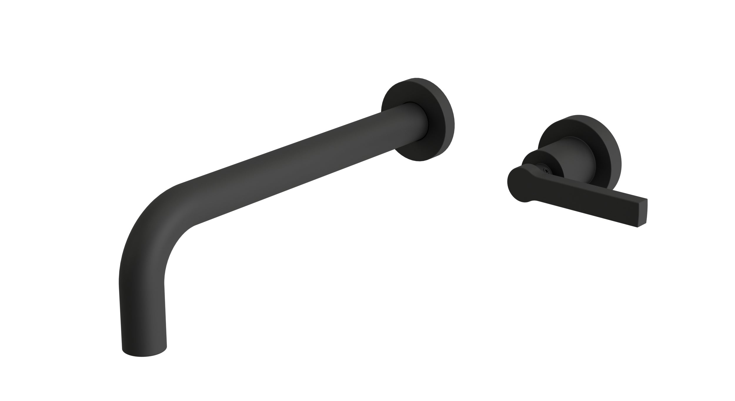 Flatiron One Handle Wall Mount 10" Lavatory Faucet with Linear Lever Handle in Matte Black