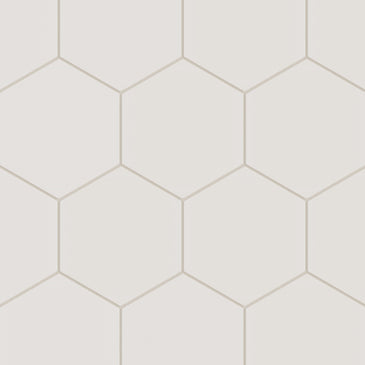 8" Hexagon Natural Press Ceramic Tile in Pearl Matte