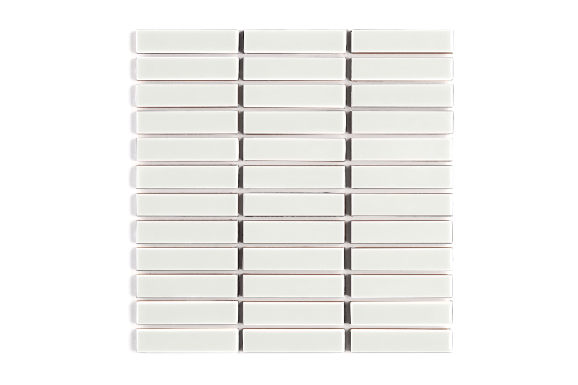 1x4 Straight Set Sheeted Original Ceramic Mosaic Tile in Limewash Gloss