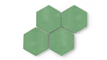 6" Hexagon Original Ceramic Tile in Sea Green Gloss
