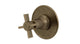 Emerson One Handle Wall Mount Shower Trim with Defined Cross Handle in Antique Brass